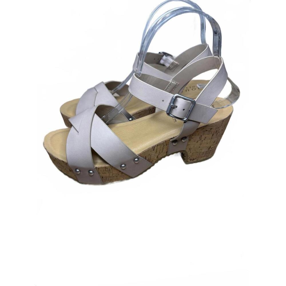 Journee Valentina Platform Sandals Women's Size 8.5 Silver Grey Dressy Retro